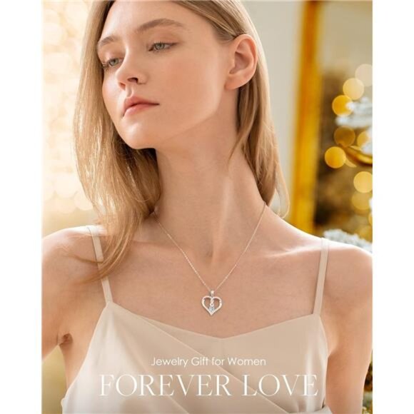 Infinity Heart Birthstone Necklaces Women 18k Gold Plated 925 Sterling Silver - Picture 3 of 7